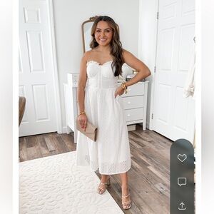 Petal and Pup white eyelet dress with removable straps XS